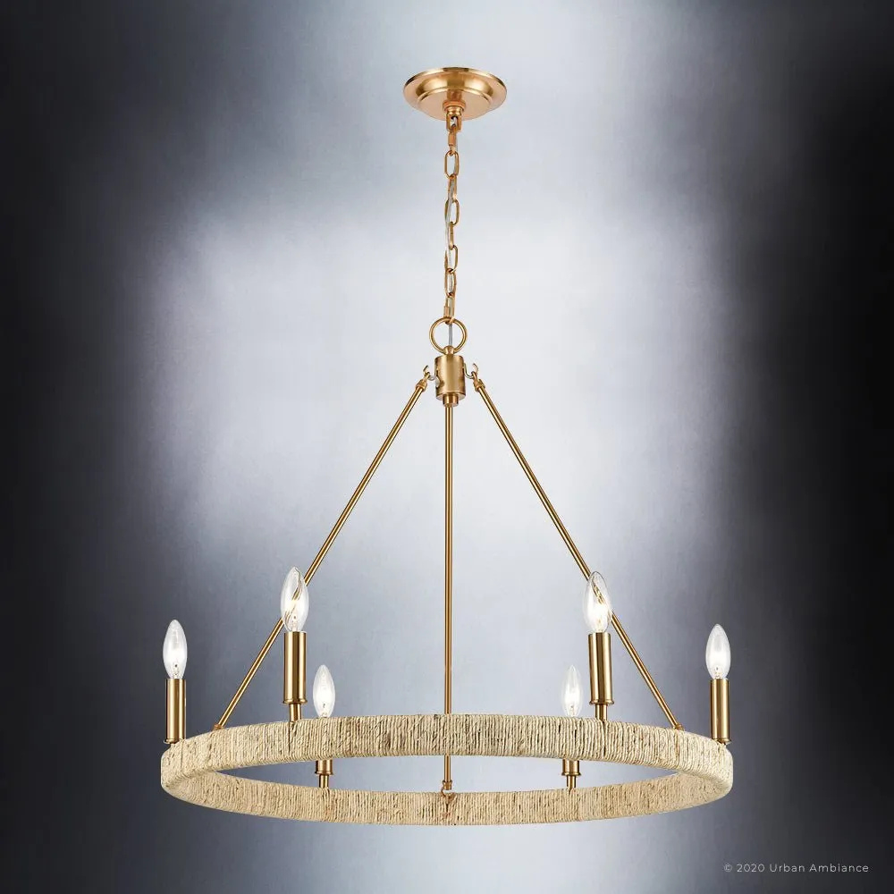 UEX2080 Bohemian Chandelier 25''H x 27''W, Satin Brass Finish, Rutherford Collection