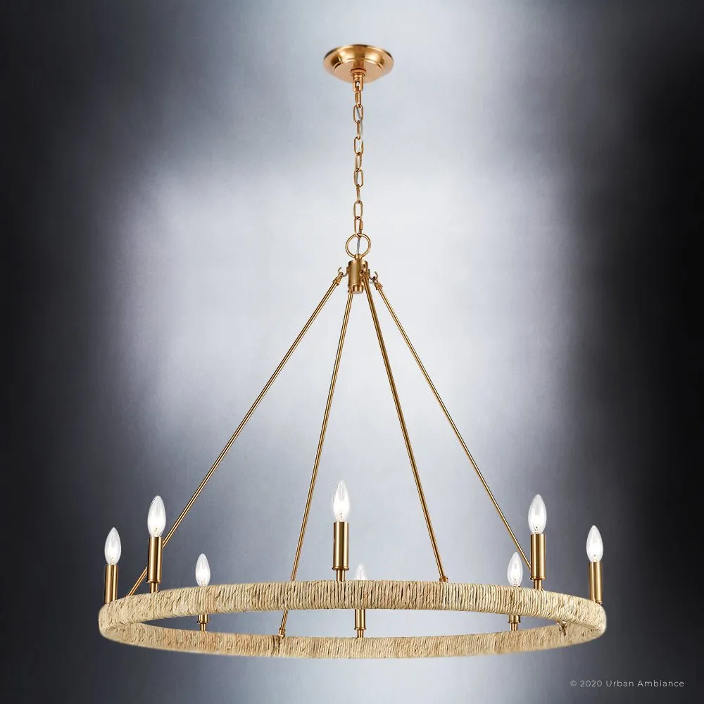 UEX2081 Bohemian Chandelier 32''H x 36''W, Satin Brass Finish, Rutherford Collection