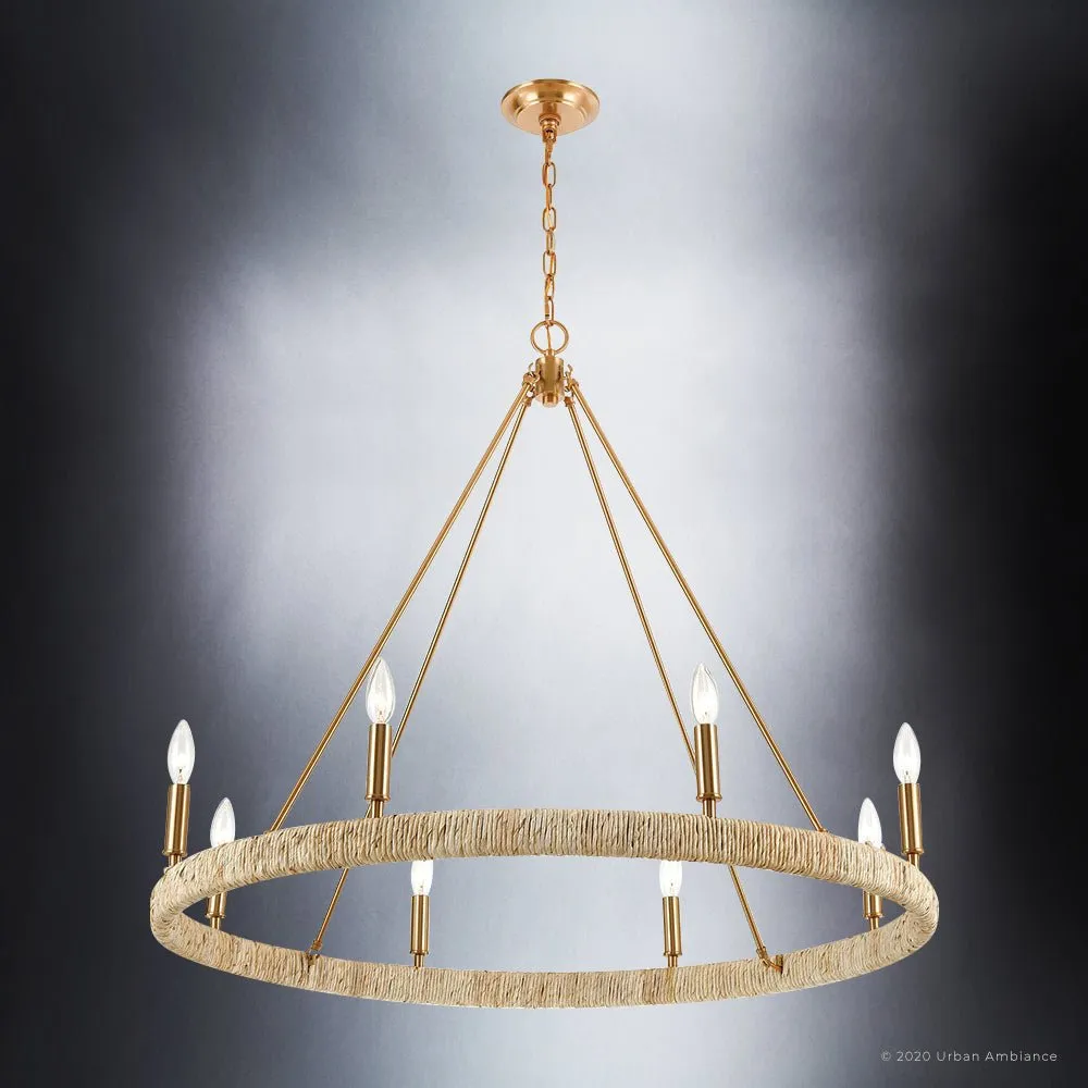 UEX2081 Bohemian Chandelier 32''H x 36''W, Satin Brass Finish, Rutherford Collection