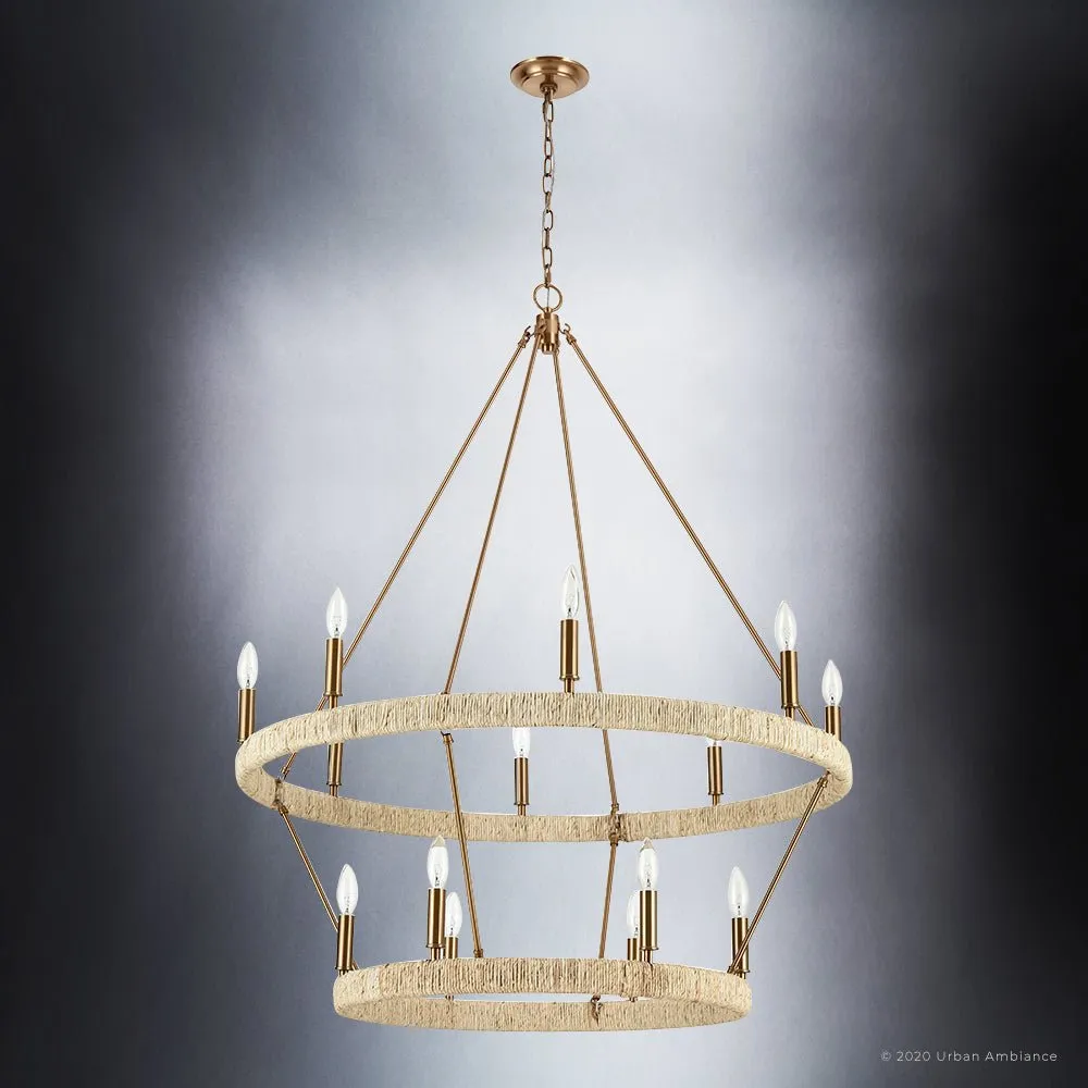 UEX2082 Bohemian Chandelier 46''H x 36''W, Satin Brass Finish, Rutherford Collection