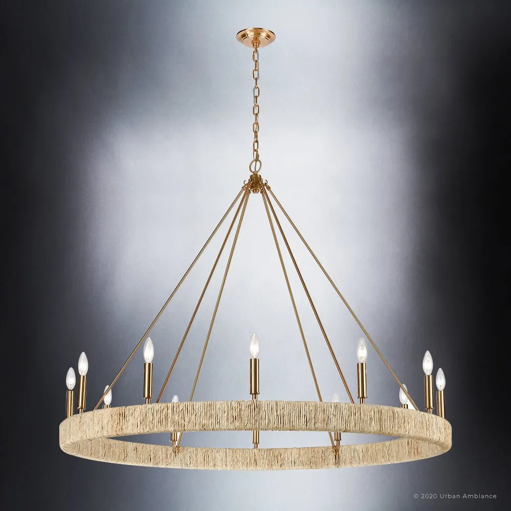 UEX2083 Bohemian Chandelier 40''H x 48''W, Satin Brass Finish, Rutherford Collection