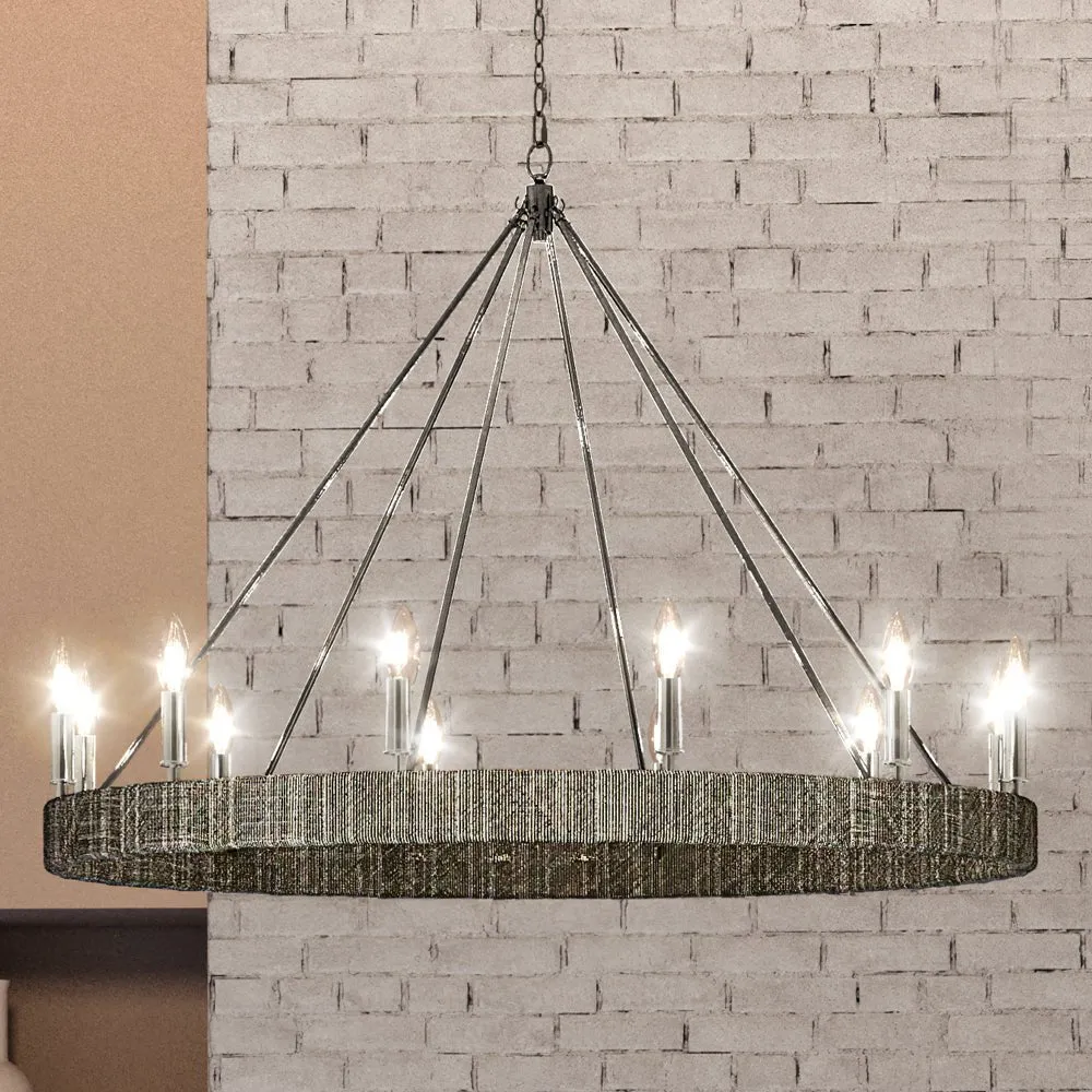 UEX2092 Bohemian Chandelier 40''H x 48''W, Polished Nickel Finish, Rutherford Collection