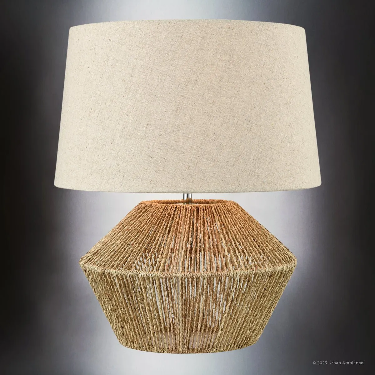 UEX7780 Scandinavian Table Lamp 14''W x 14''D x 19.5''H, Natural Brown Finish, Wamego Collection