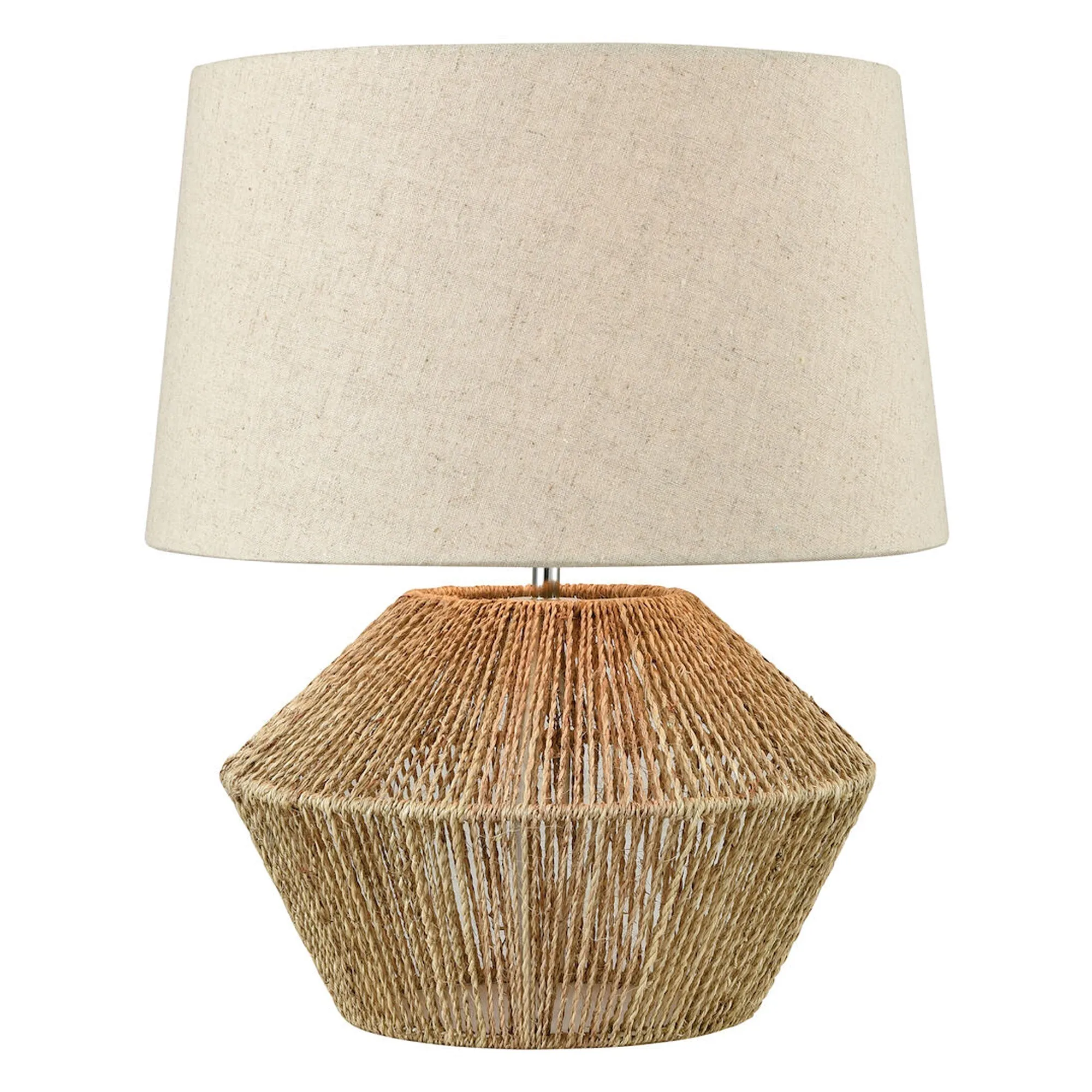 UEX7780 Scandinavian Table Lamp 14''W x 14''D x 19.5''H, Natural Brown Finish, Wamego Collection