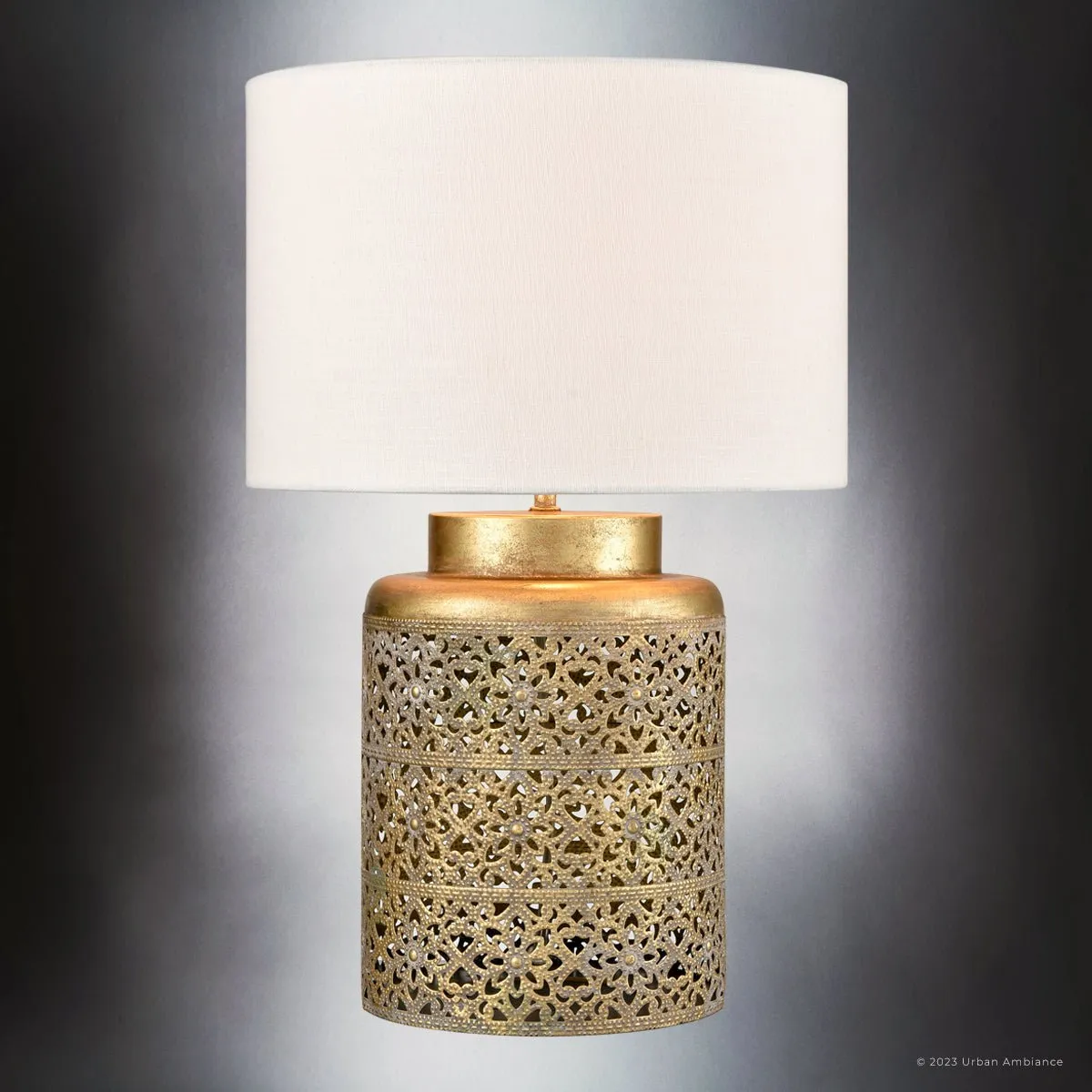 UEX7800 Mediterranean Table Lamp 12''W x 12''D x 18''H, Antique Gold Finish, Lindsborg Collection