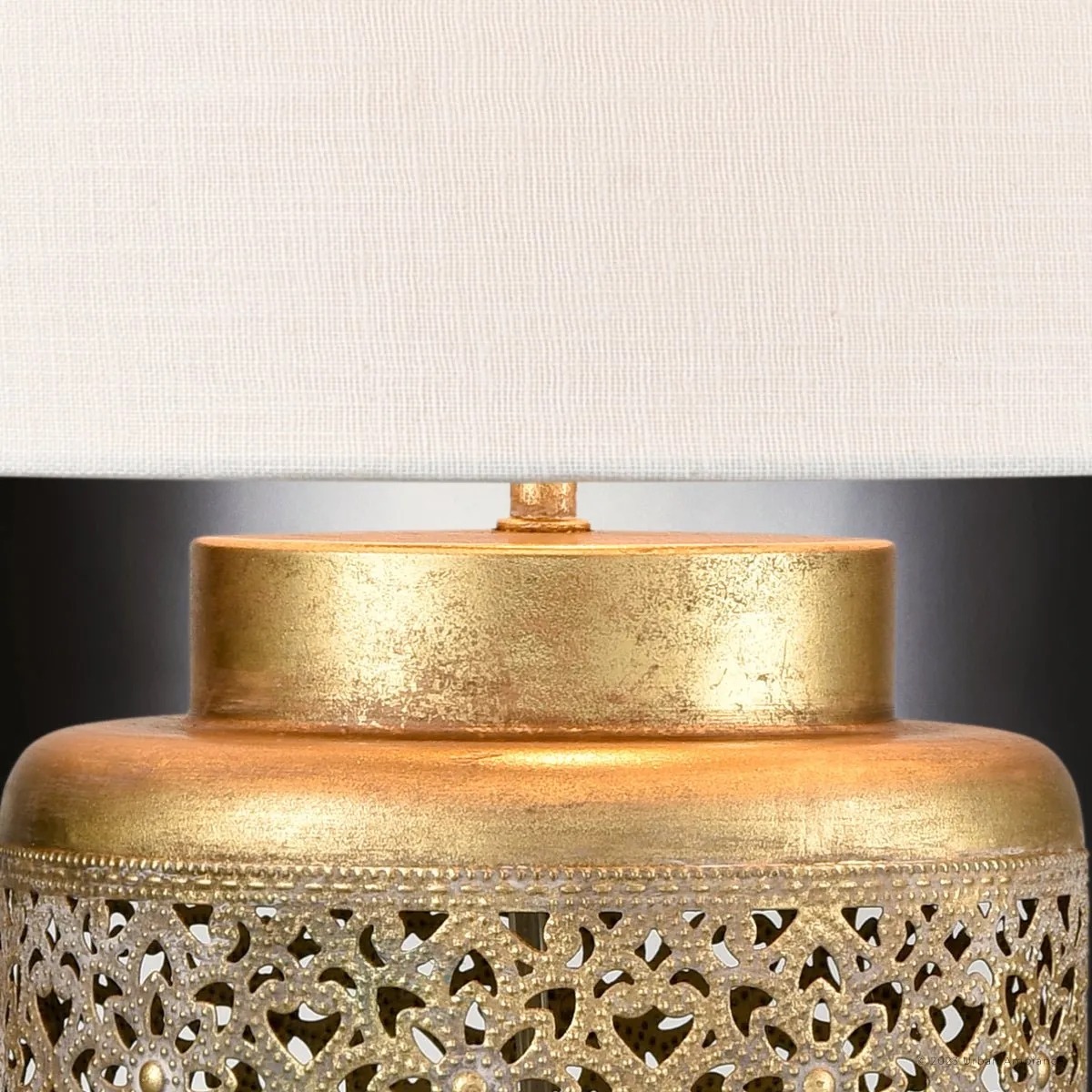 UEX7800 Mediterranean Table Lamp 12''W x 12''D x 18''H, Antique Gold Finish, Lindsborg Collection