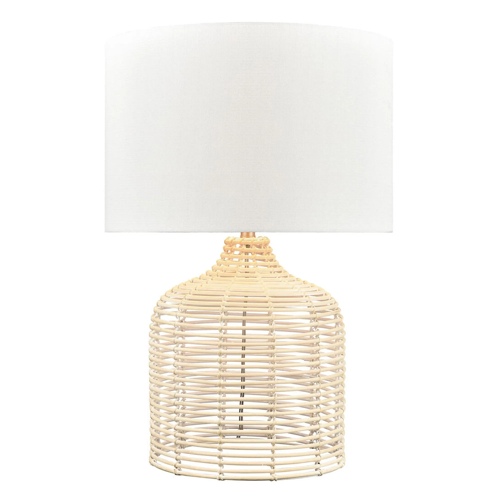 UEX8010 Scandinavian Table Lamp 17''W x 17''D x 26''H, Bleached Natural Brown Finish, Bentonville Collection