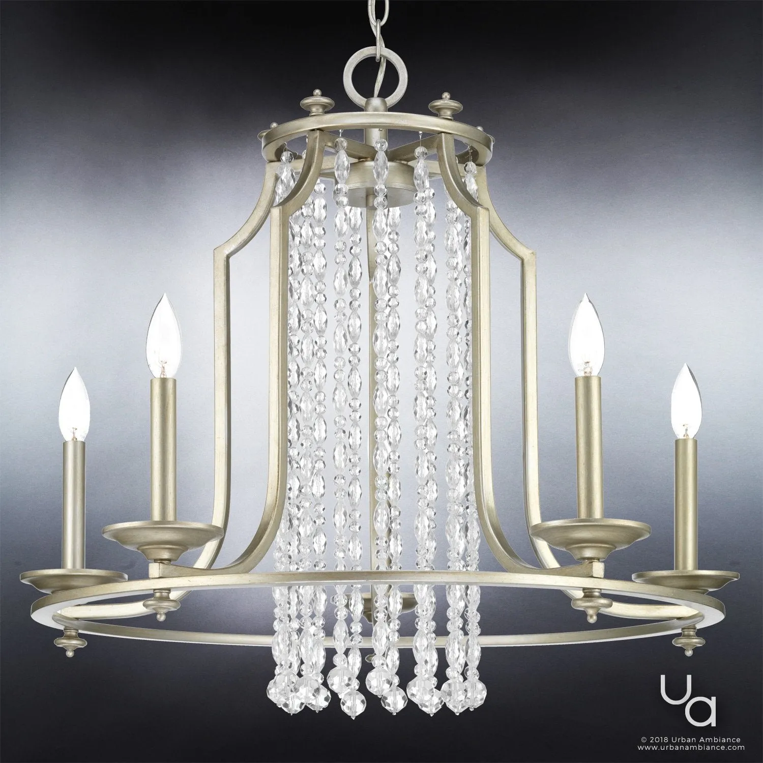 UHP2252 Mediterranean Chandelier, 24"H x 28"W, Antique Silver Finish, Lexington Collection