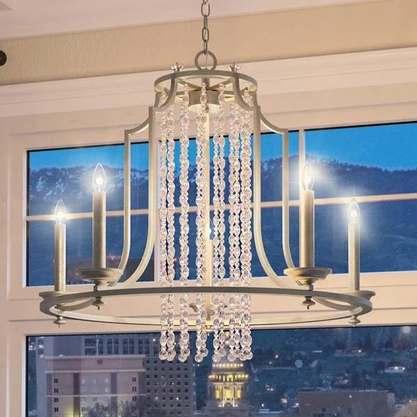 UHP2252 Mediterranean Chandelier, 24"H x 28"W, Antique Silver Finish, Lexington Collection