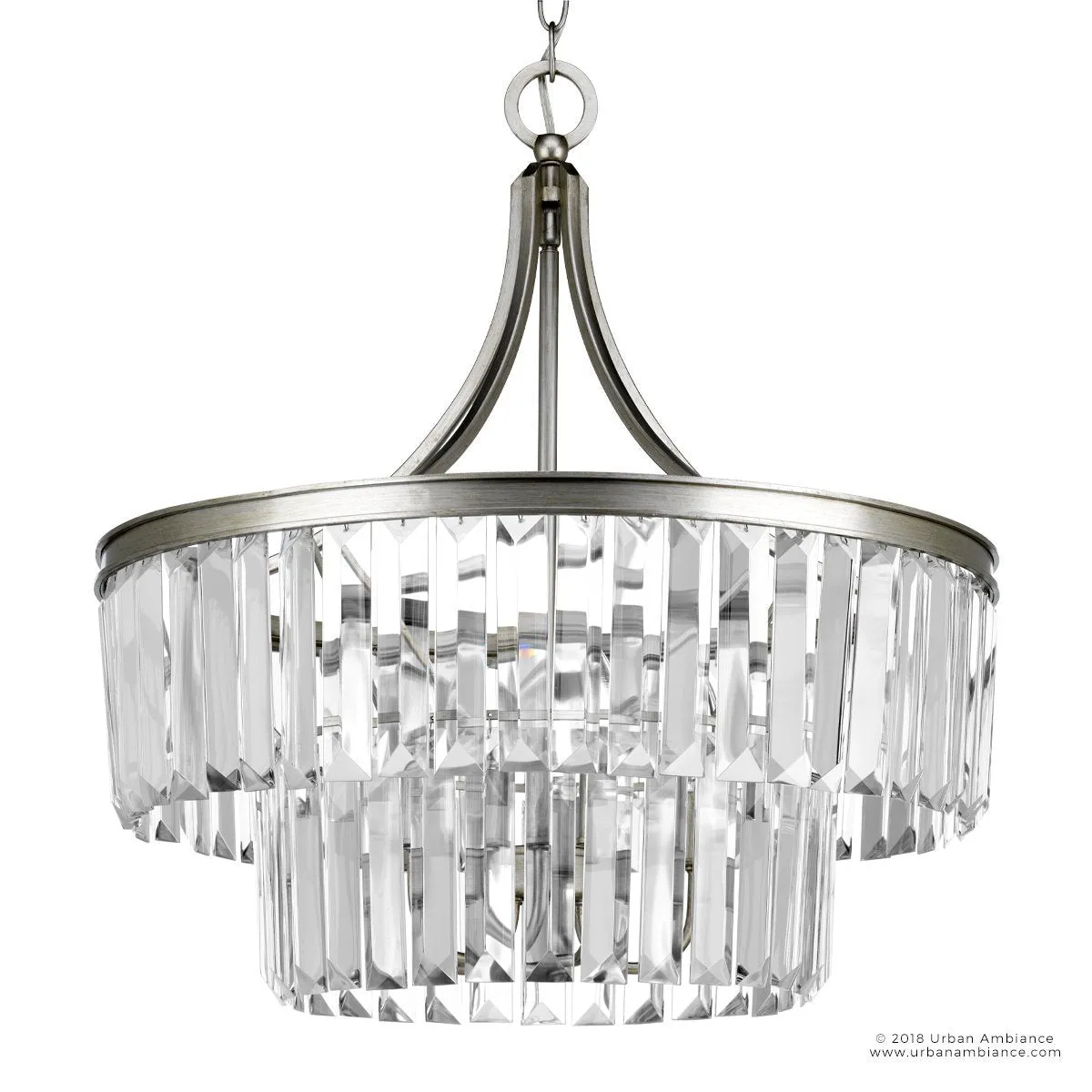 UHP2463 Traditional Traditional Chandelier, 23-7/8"H x 22-1/4"W, Antique Silver Finish, Lille Collection