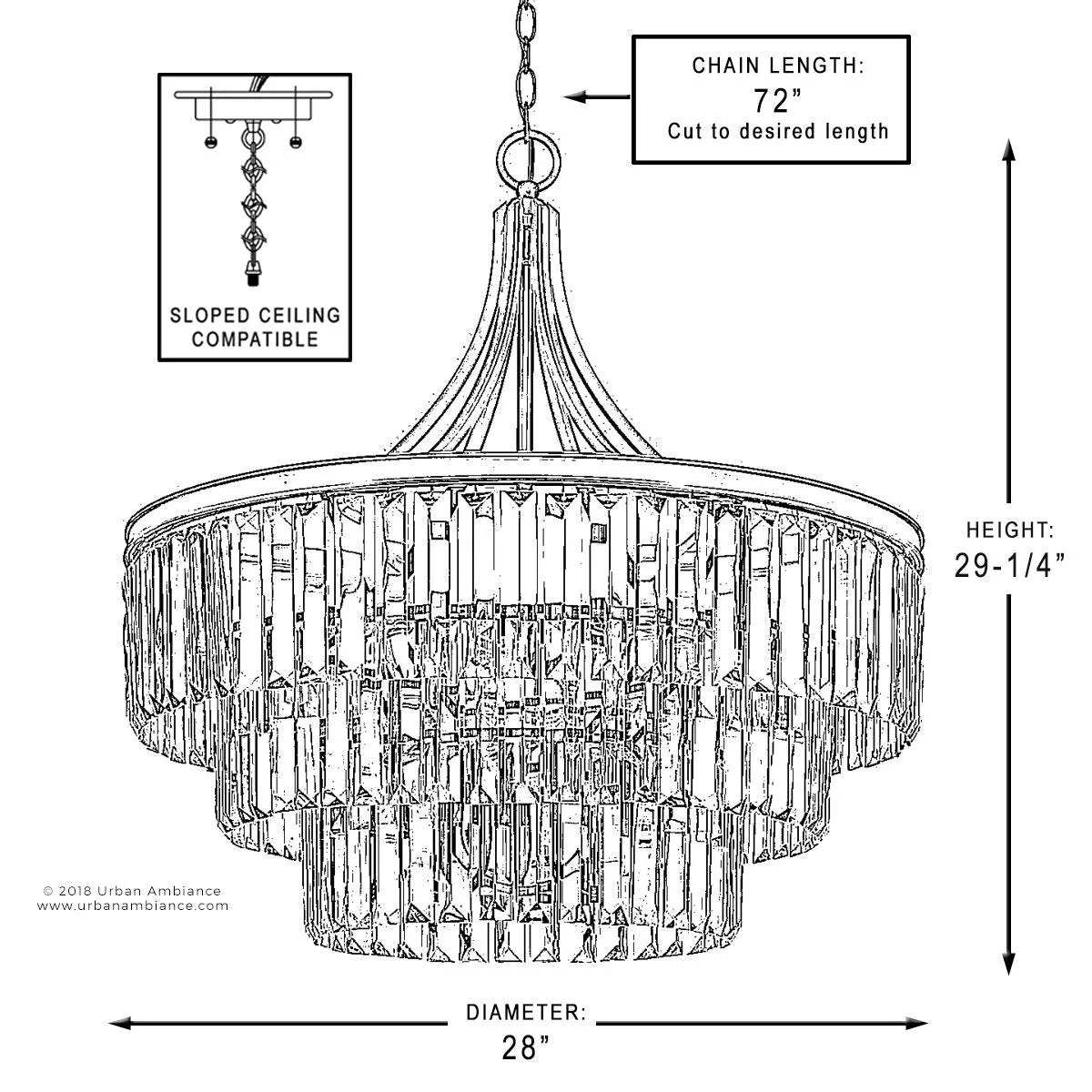 UHP2464 Traditional Traditional Chandelier, 29-1/4"H x 28"W, Olde Bronze Finish, Lille Collection