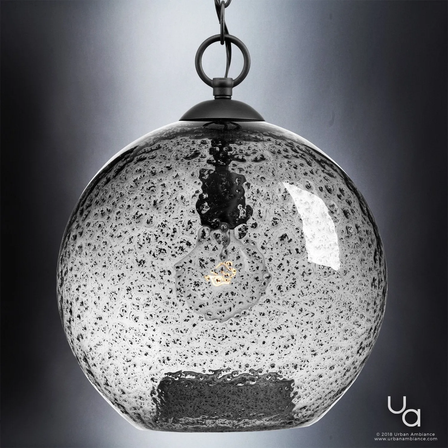 UHP2580 Vintage Pendant, 14"H x 11-3/4"W, Charcoal Finish, Birmingham Collection