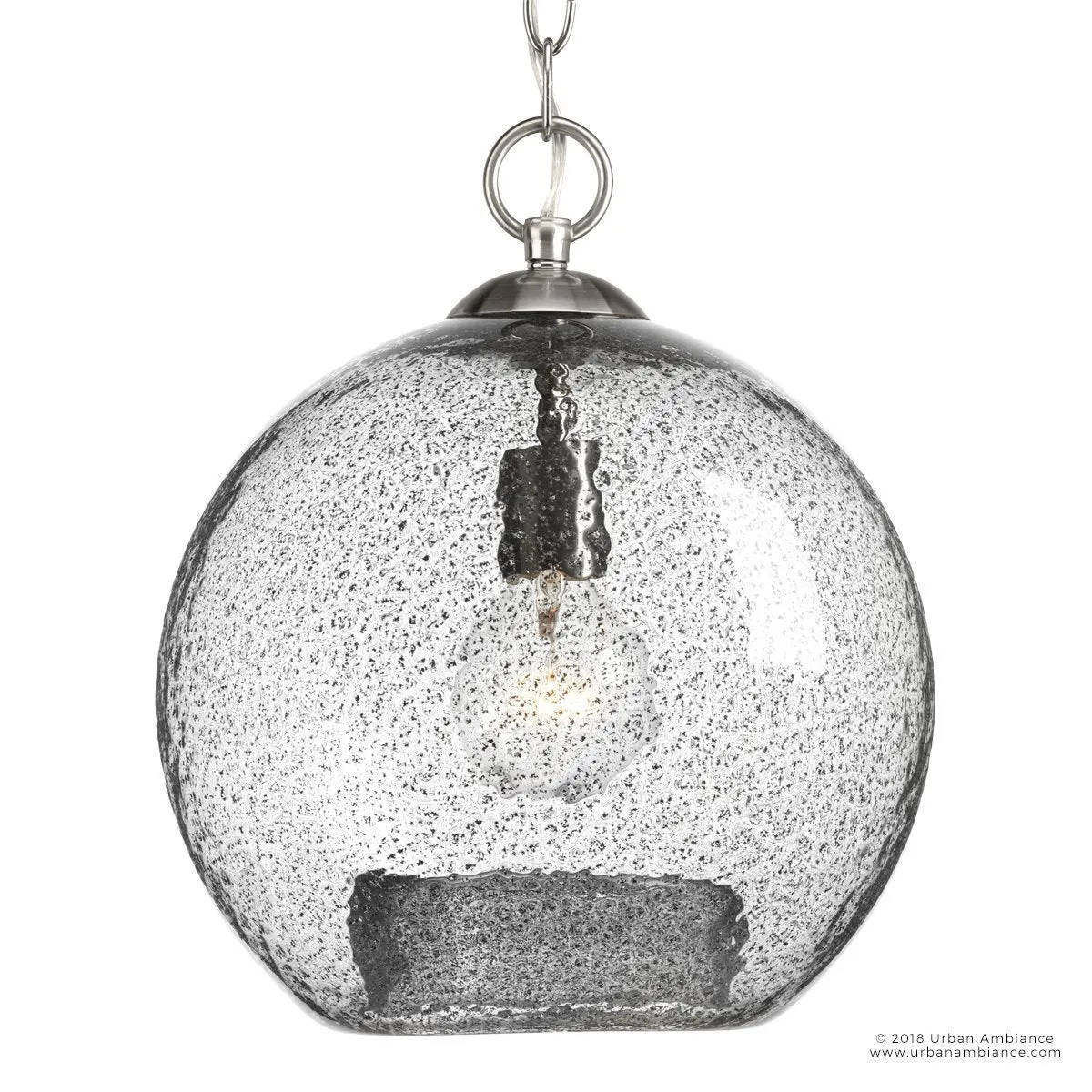 UHP2582 Vintage Pendant, 14"H x 11-3/4"W, Brushed Nickel Finish, Birmingham Collection