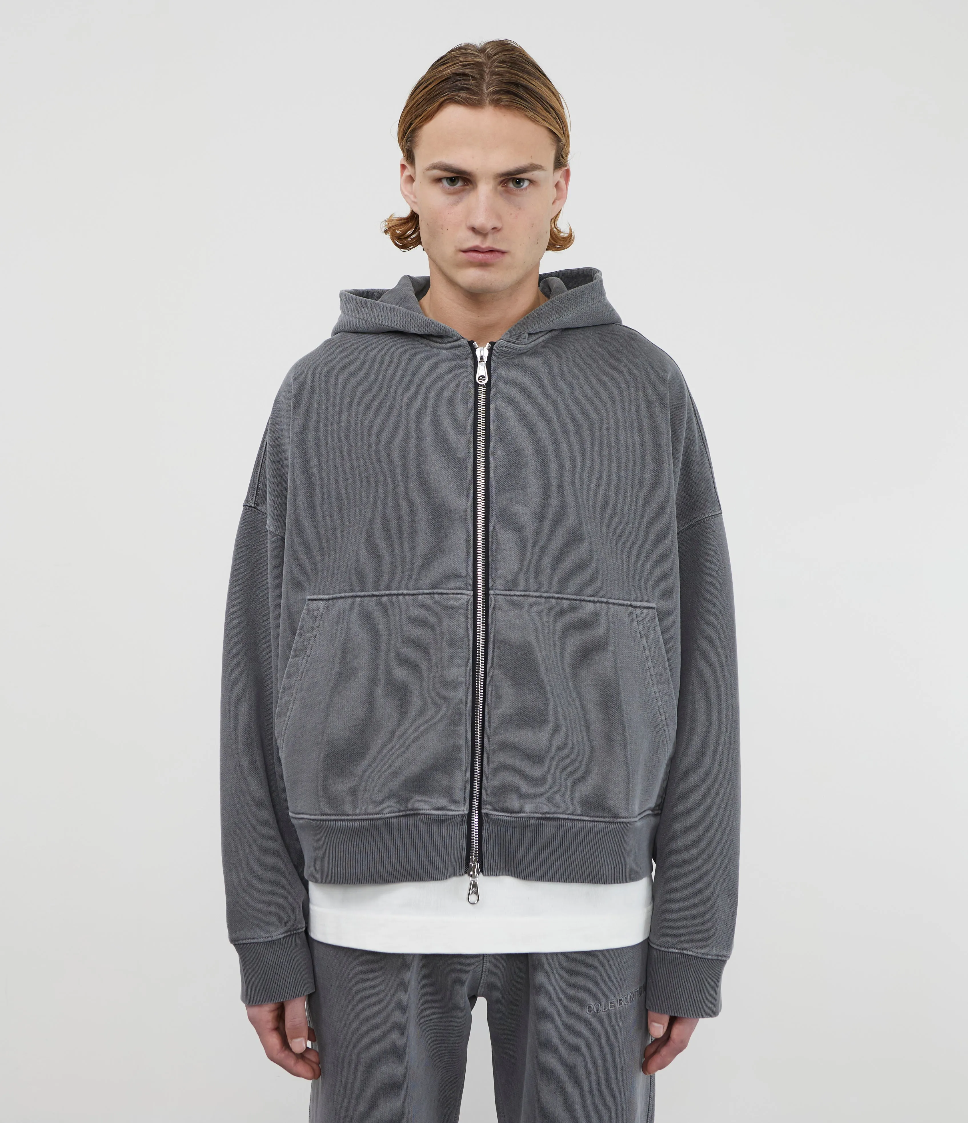 WARM UP CROPPED ZIPPED HOODIE