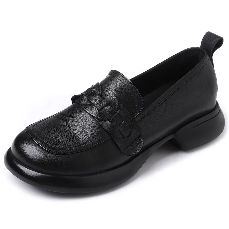 Women's Casual Shoes - British Style Leather Loafers (FC1201)