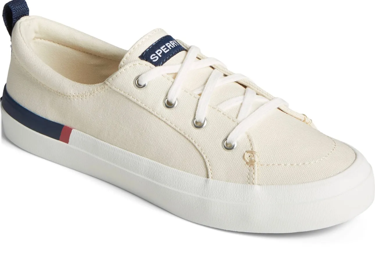 Women's Crest Vibe Stripes Canvas Off-White