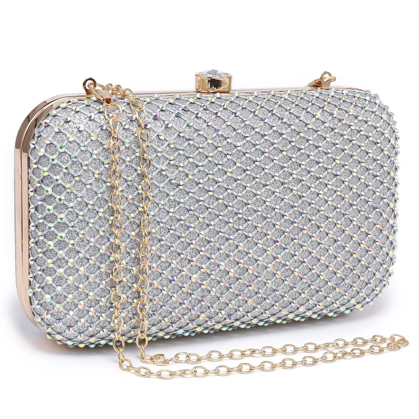 Womens Sparkling Rhinestone Clutch Evening Purse for Prom Party Wedding Dasein