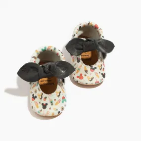 Yep, Yup, Yum Mickey Knotted Bow Baby Shoe