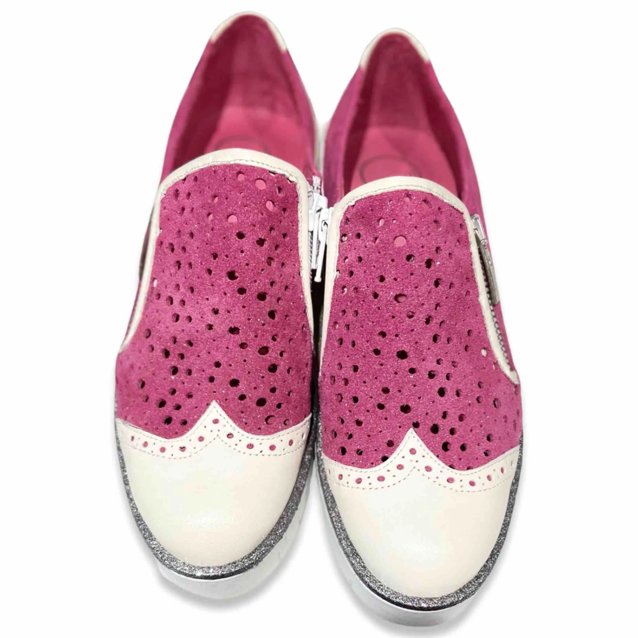 Zap - Pink/White slip on shoe